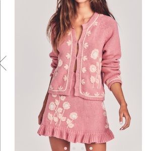 Gorgeous LoveShackFancy cardigan knit sweater with embroidery! Barbie trend 💗